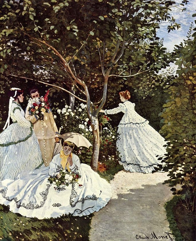 mujeres en el jardin