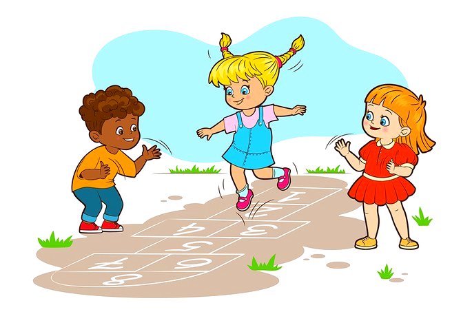 niños tirando de la rayuela