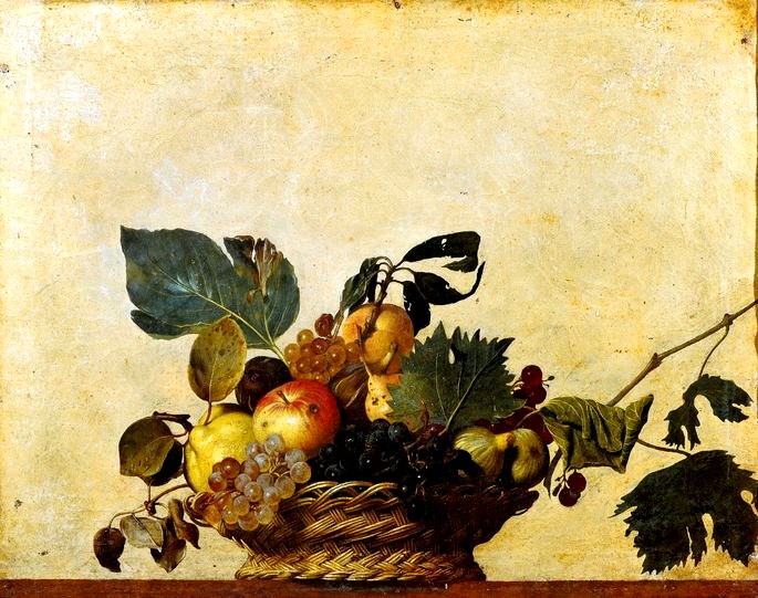 Fotomural cesta de frutas.