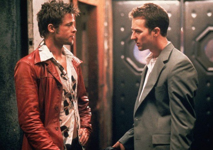Una escena de la película Fight Club muestra a dos hombres hablando