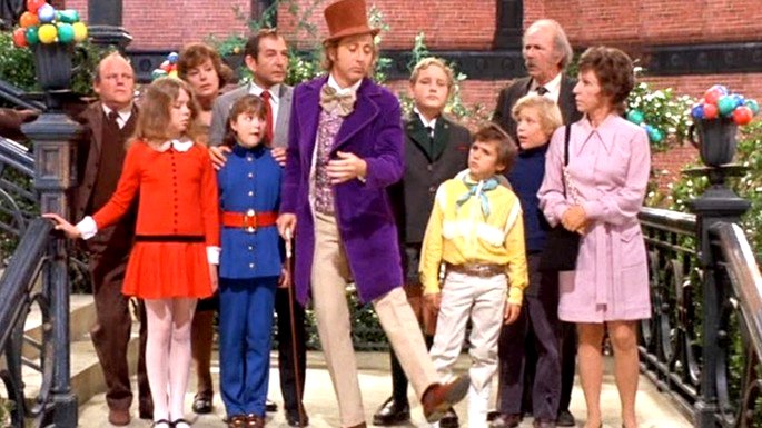 una escena de La fábrica de chocolate, 1971