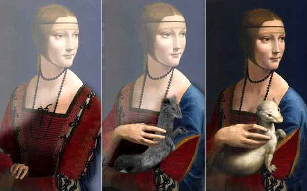 Varias versiones de la reina con armiño