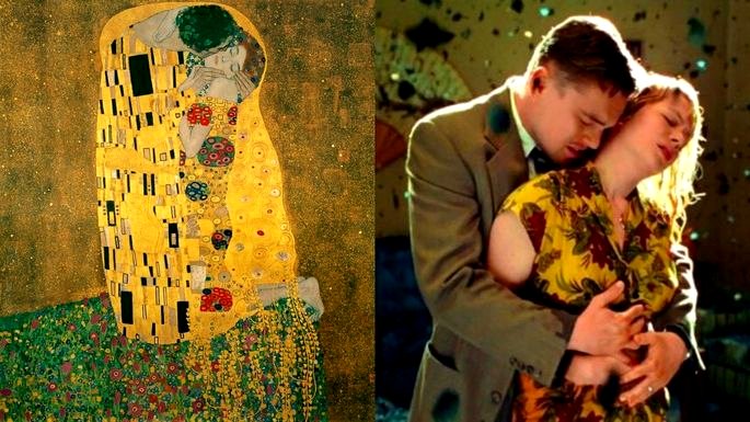 Una escena de Dread Island y una captura de pantalla de El beso de Klimt