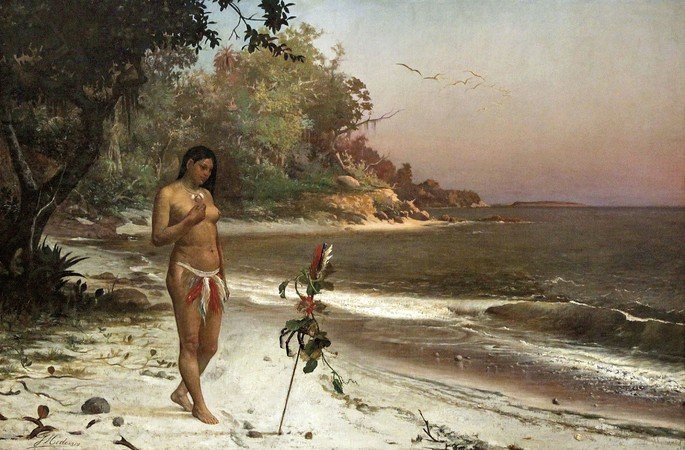 Iracema, pintura de José Maria de Medeiros que representa a una mujer indígena