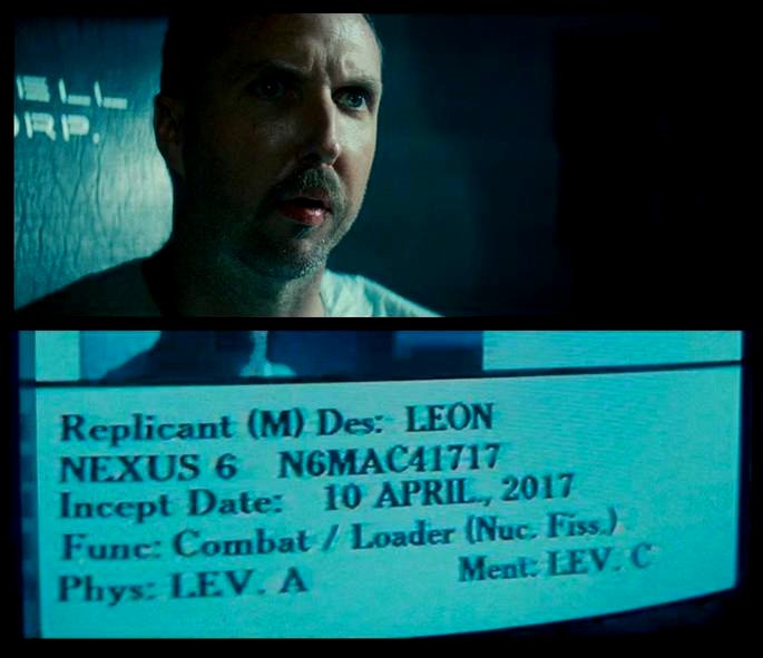 Leon se hace un test para ver si es su homólogo en el Blade runner