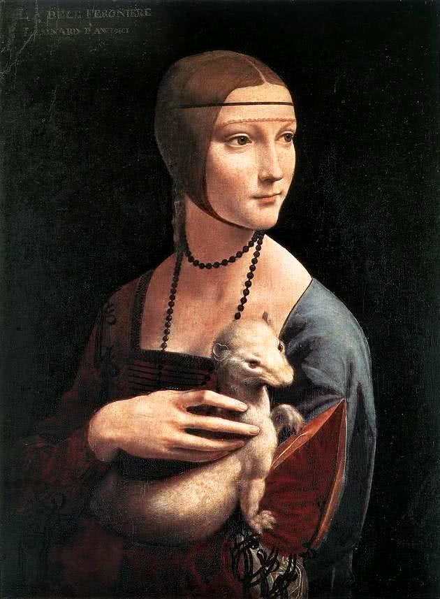 Dama con armiño - 54 cm x 39 cm - Museo Czartoryski, Cracovia, Polonia