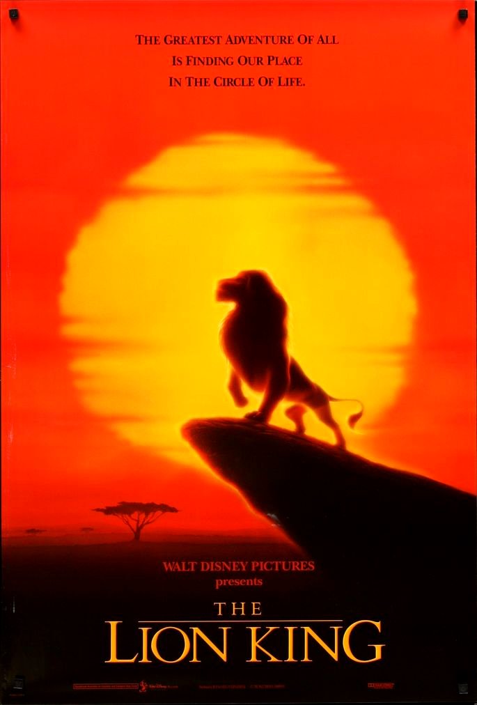 Afiche de la película El Rey León, 1994.