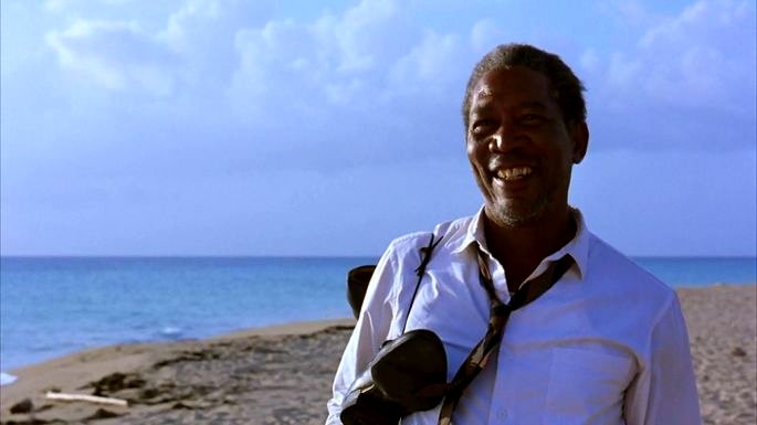 Morgan Freeman rojo en el sueño de la libertad