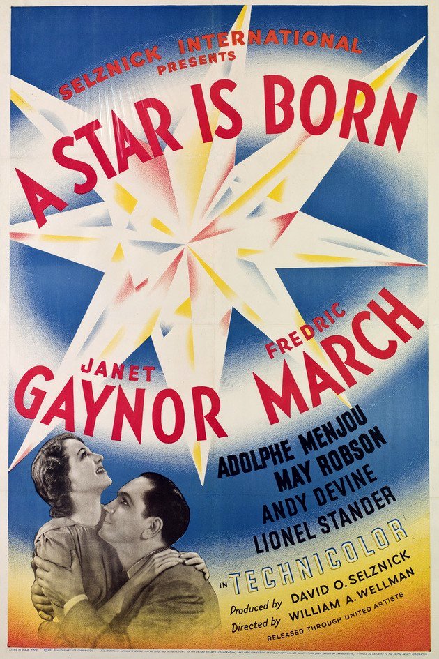 Afiche de la primera versión de la película Ha nacido una estrella.
