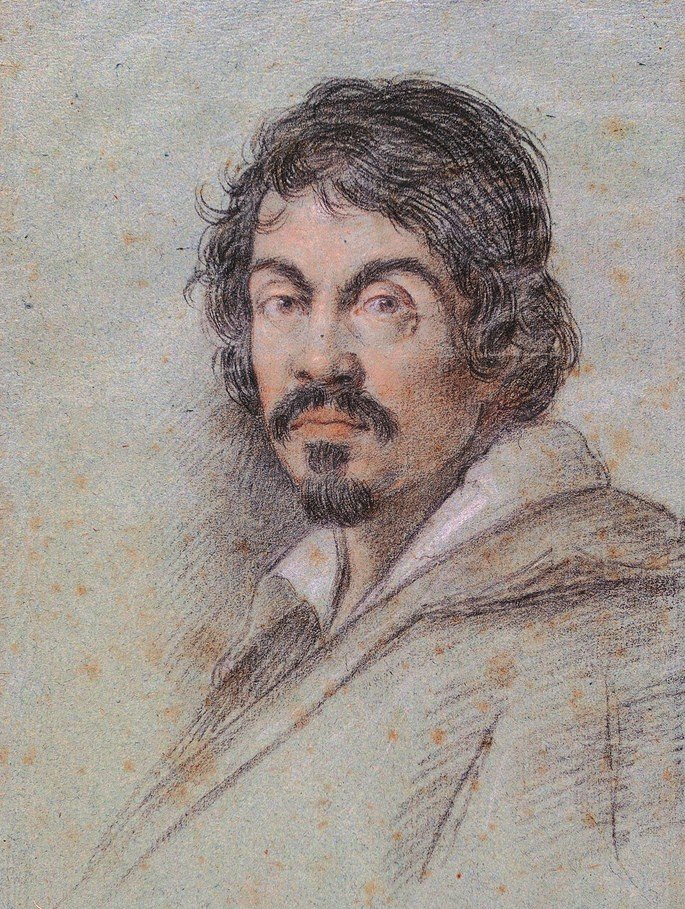 Retrato de Caravaggio de Ottavio Leoni.