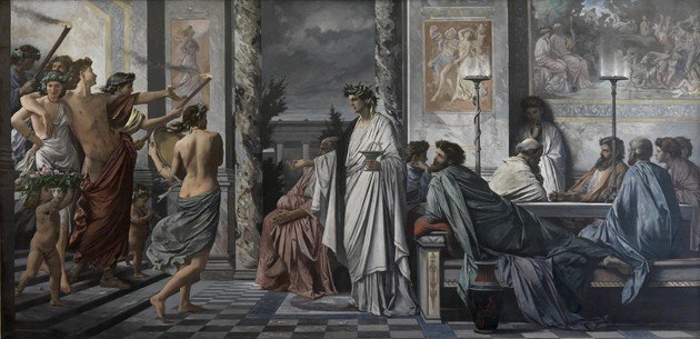 Cuadro El banquete de Platón de Anselm Feuerbach.
