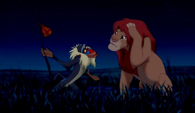Rafiki habla con Simba.